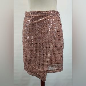 Sequin Pink with Silver Wrap Skirt